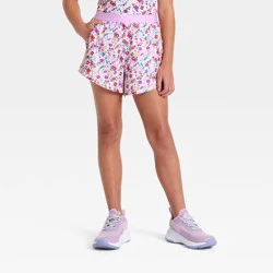 Girls' Scallop Trim 2-in-1 Active Shorts - All In Motion™ Cream M