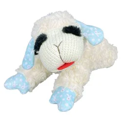 Multipet Lamb Chop with Easter bunny print Interactive Plush Dog Toy