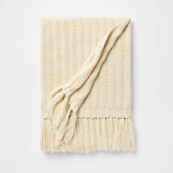 Threshold designed w/Studio McGee Knit Throw Blanket Cream - Threshold™ designed w/Studio McGee