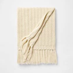 Threshold designed w/Studio McGee Knit Throw Blanket Cream - Threshold™ designed w/Studio McGee