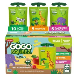 GoGo SqueeZ Fruit Discovery Safari Fruit Pouches - 64oz/20ct