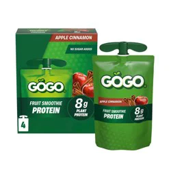 GoGo SqueeZ ACTIVE Fruit Smoothie Protein Apple Cinnamon Fruit Pouches - 15.01 fl oz/4ct
