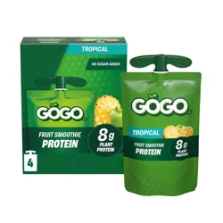 GoGo SqueeZ ACTIVE Fruit Smoothie Protein Tropical Fruit Pouches - 15.01 fl oz/4ct