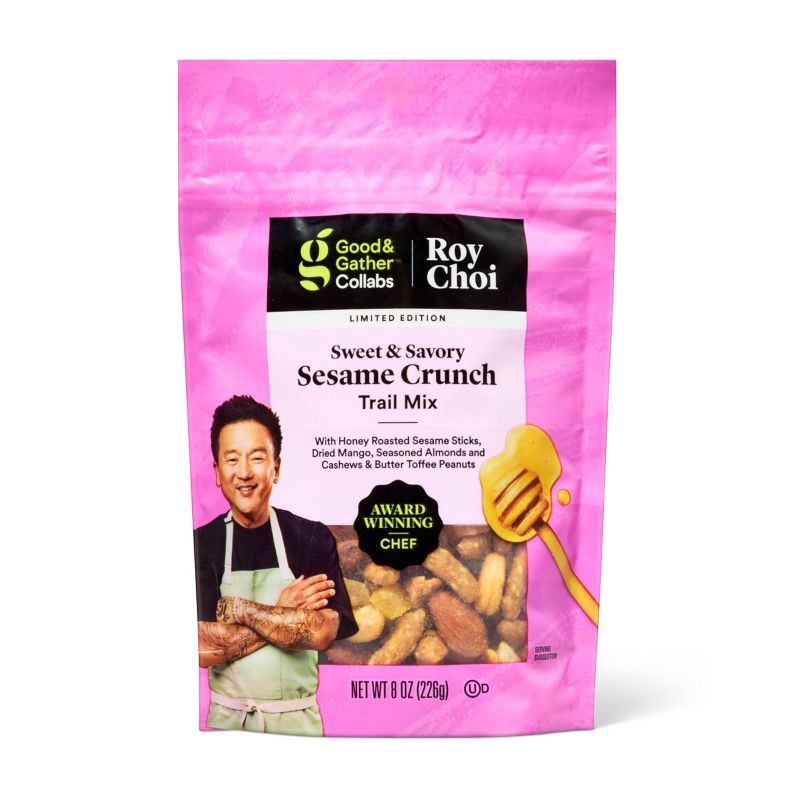 slide 1 of 7, Sweet & Savory Sesame Crunch Trail Mix - 8oz - Good & Gather™ Collabs | Roy Choi, 8 oz
