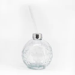 Madison Home 4pk Snowflake Ornament Sippers with Glass Straws