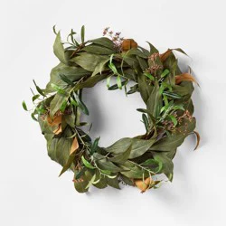 Threshold designed w/Studio McGee Fall Green Leaf Wreath - Threshold™ designed with Studio McGee