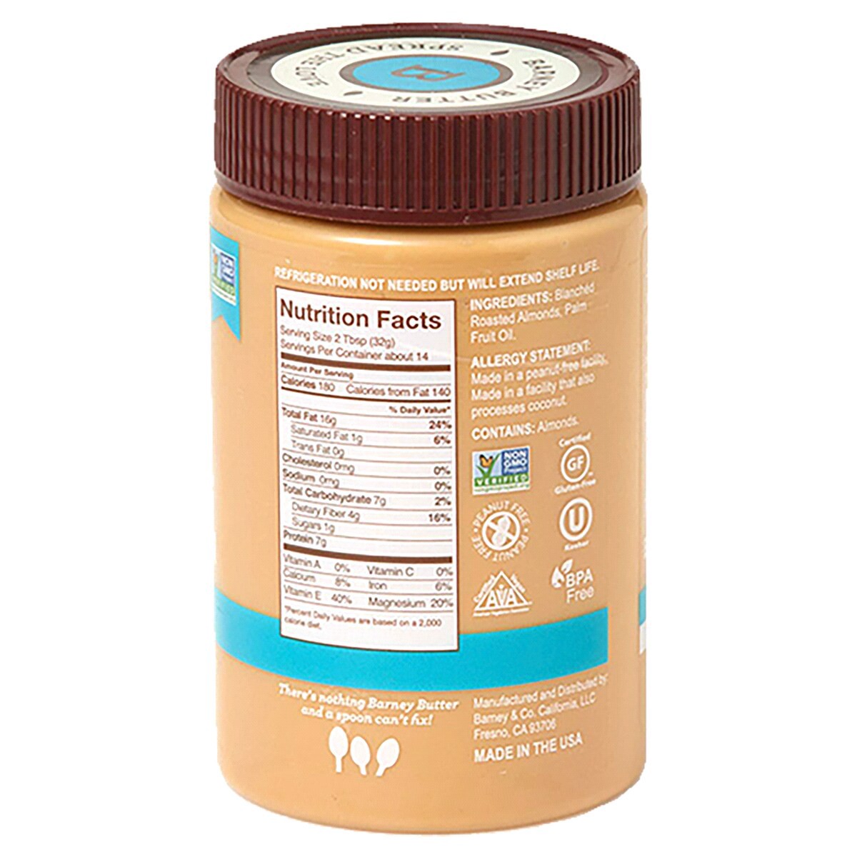 slide 2 of 2, Barney Butter Bare Smooth Almond Butter 16 oz, 16 oz