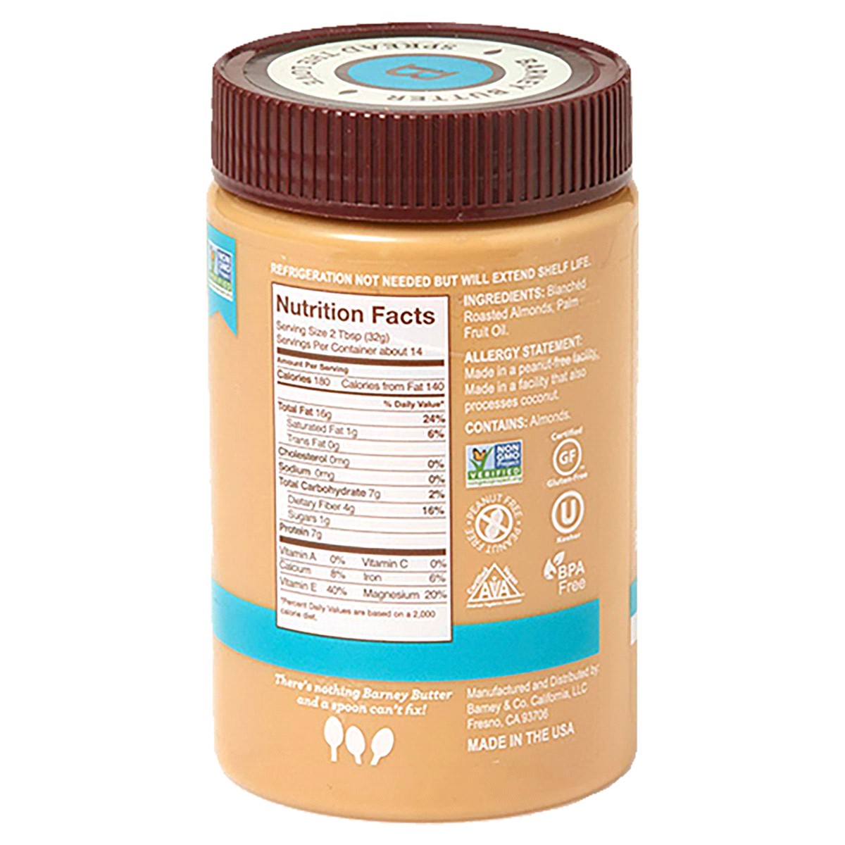 slide 2 of 2, Barney Butter Bare Smooth Almond Butter 16 oz, 16 oz