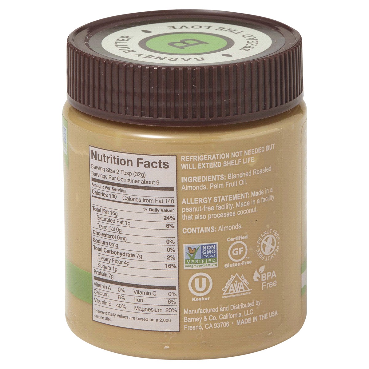 slide 2 of 2, Barney Butter Bare Crunchy Almond Butter 10 oz, 10 oz