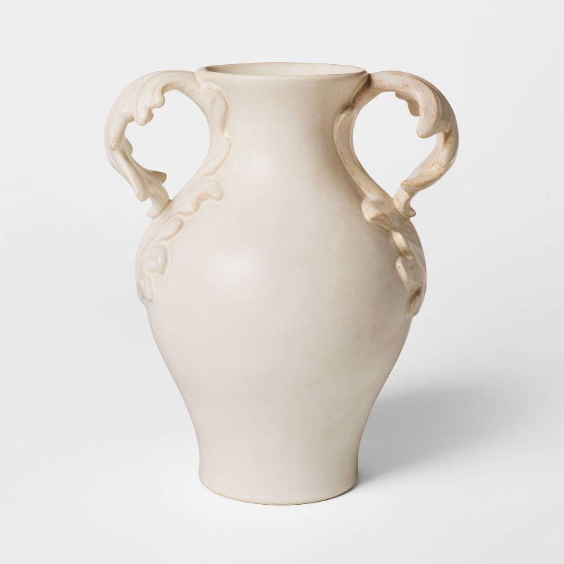 slide 1 of 4, Threshold designed w/Studio McGee Tall Botanical Handle Ceramic Vase - Threshold™ designed with Studio McGee, 1 ct