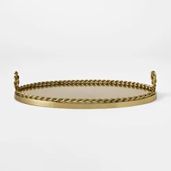 Threshold designed w/Studio McGee Metal Braided Oval Decorative Tray - Threshold™ designed with Studio McGee