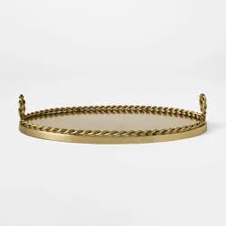 Threshold designed w/Studio McGee Metal Braided Oval Decorative Tray - Threshold™ designed with Studio McGee