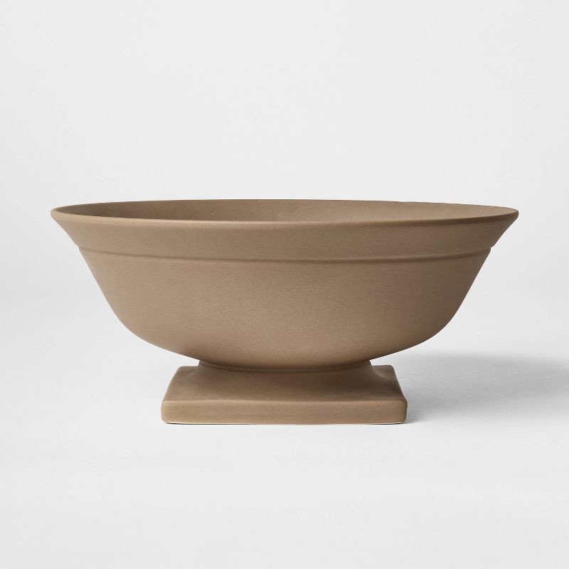 slide 1 of 5, Threshold designed w/Studio McGee 11" Raw Ceramic Pedestal Bowl Taupe - Threshold™ designed with Studio McGee, 1 ct