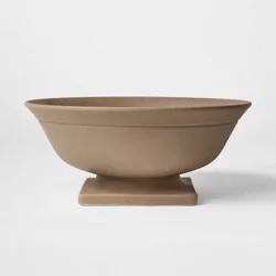 Threshold designed w/Studio McGee 11" Raw Ceramic Pedestal Bowl Taupe - Threshold™ designed with Studio McGee