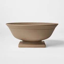 Threshold designed w/Studio McGee 11" Raw Ceramic Pedestal Bowl Taupe - Threshold™ designed with Studio McGee