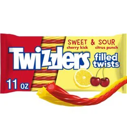 Twizzlers Filled Twists Sweet & Sour Flavored Licorice Style Candy - 11oz