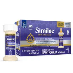 Similac Total Care Gentle Comfort Formula - 2 fl oz/8ct: Infant, Milk-Based, Brain Development, Ready to Drink