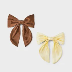 Bow Barrette 2 pk - A New Day™ Brown