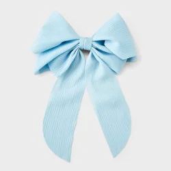 Pleated Double Bow Barrette - A New Day™ Light Blue