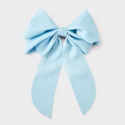 Pleated Double Bow Barrette - A New Day™ Light Blue