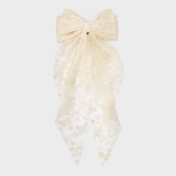 Lace Double Bow Barrette - A New Day™ Cream