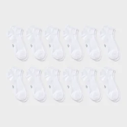 Men's New 12pk Value Ankle Socks - All In Motion™ White 6-12