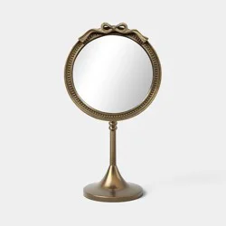 Brass Makeup Mirror with Bow Dark Gold - Threshold™