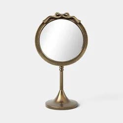 Brass Makeup Mirror with Bow Dark Gold - Threshold™