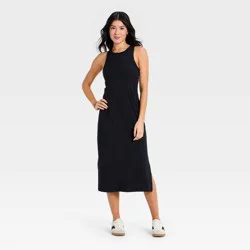 Women's Modal Ribbed Midi Dress - All In Motion™ Black L