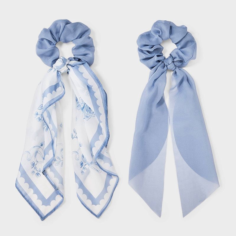 slide 1 of 3, Printed Scarf Twister Set 2ct - Wild Fable™ Blue, 2 ct