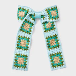 Crochet Granny Square Hair Bow - Wild Fable™ Blue