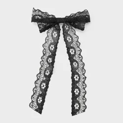 Longtail Lace Bow Barrette - Wild Fable™ Black