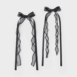Tulle Bow Barrette 2 Pack - Wild Fable™ Black