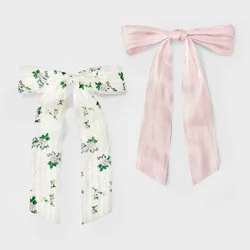 Floral Bow Barrette 2 Pack - Wild Fable™ Pink