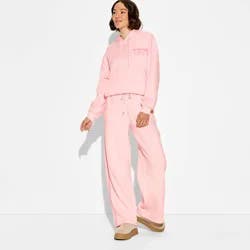 Zoe+Liv Women's Side Striped Fleece Graphic Sweatpants - Pink S