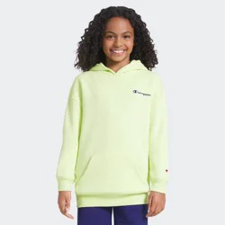 Champion Girls' Oversized Graphic Hoodie - Lemon Yellow M