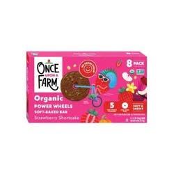 Once Upon A Farm Organic Soft Baked Strawberry Shortcake Snack Bars - 9.6oz/8ct