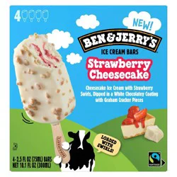 Ben & Jerry's Strawberry Cheesecake Ice Cream Bars - 10.1 fl oz/4ct