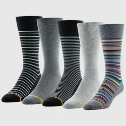 GOLDTOE Signature Collection Signature Gold by GOLDTOE Men's Frankie Striped Crew Socks 5pk - Charcoal/Light Gray/Black 6-12.5