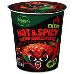 Bibigo Extra Hot and Spicy Korean-Style Sauced Instant Ramyun Noodles - 3.45oz