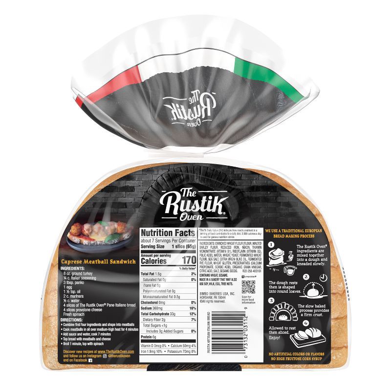 slide 2 of 7, The Rustik Oven Pane Italiano Bread - 16oz, 16 oz
