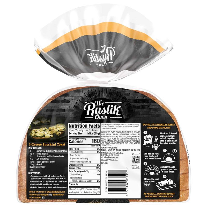 slide 2 of 7, The Rustik Oven Sliced Sourdough Bread - 16oz, 16 oz
