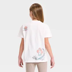 Disney Princess Girls' The Little Mermaid Oversized Front and Back Graphic Short Sleeve T-Shirt - Light Pink XS