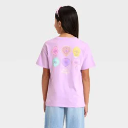 Girls' Polly Pocket Oversized Front and Back Graphic Short Sleeve T-Shirt - Purple XL