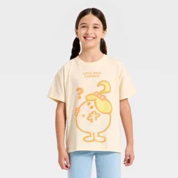 Girls' Little Miss Curious Oversized Front and Back Short Sleeve Graphic T-Shirt - Ivory M