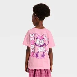 Disney Girls' Minnie Mouse Oversized Front and Back Graphic Short Sleeve T-Shirt - Pink XS