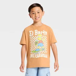Boys' The Simpsons El Barto Short Sleeve Graphic T-Shirt - Brown L