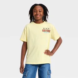 Netflix Boys' One Piece Short Sleeve Oversized Front and Back Graphic T-Shirt - Yellow S