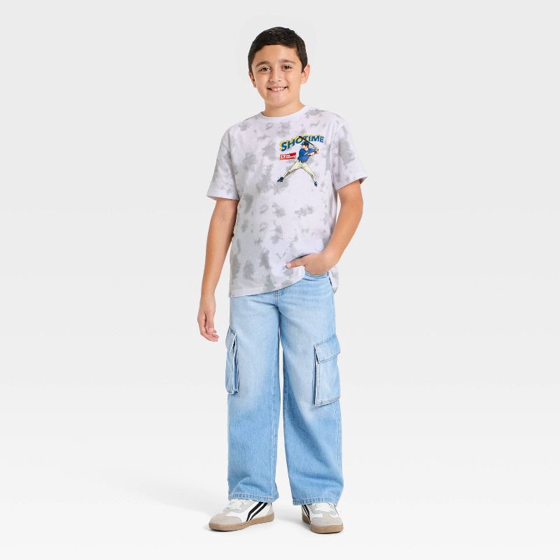 slide 4 of 4, MLB Boys' Shohei Ohtani Short Sleeve Front and Back Graphic T-Shirt - Light Gray Wash M, 1 ct