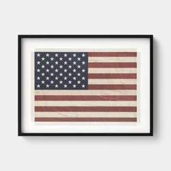 12"x9" Framed Burlap American Flag Wall Decor - Threshold™
